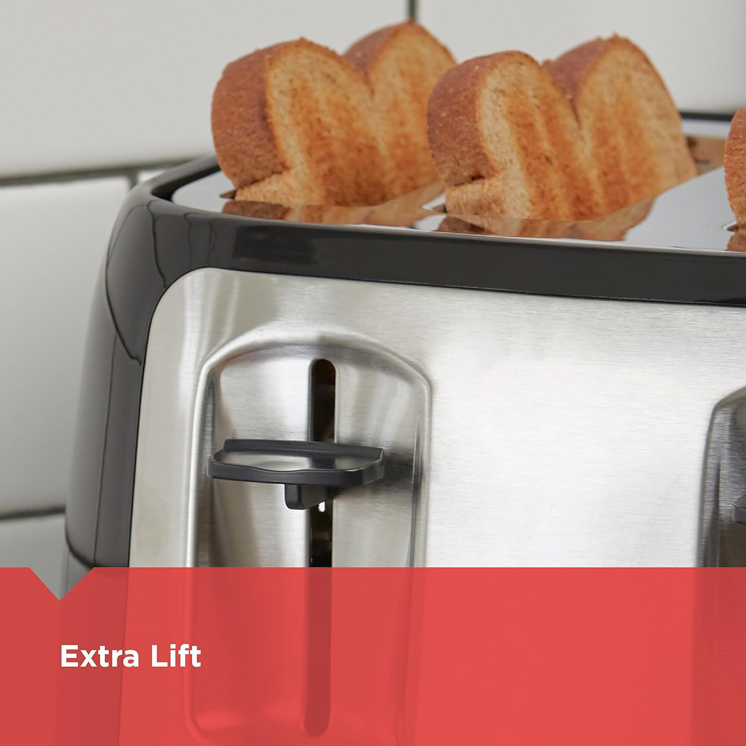 4-Slice Dual-Control Toaster with Independent Browning Settings & Bagel Function