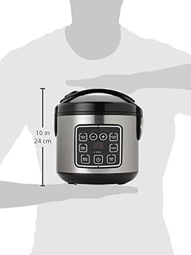 8-Cup Digital Rice Cooker with Steamer, Stainless Steel Multi-Function Cooker with Delay Timer & Keep Warm Function