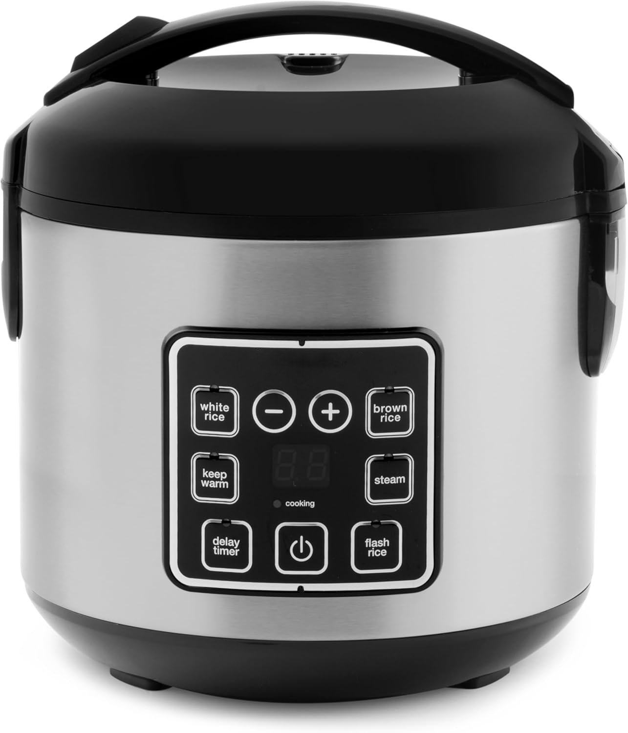 8-Cup Digital Rice Cooker with Steamer, Stainless Steel Multi-Function Cooker with Delay Timer & Keep Warm Function
