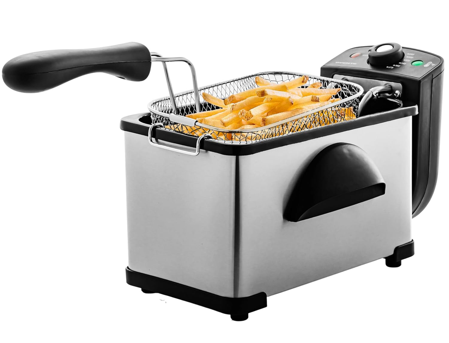 1.5L Electric Deep Fryer, Stainless Steel Fryer with Removable Basket & Adjustable Temperature Contro