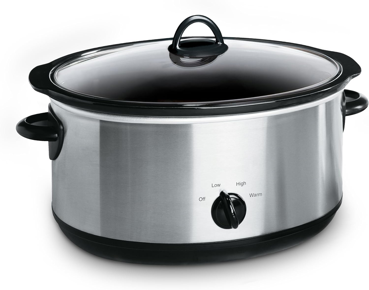 10-Quart Stainless Steel Slow Cooker, 3 Temperature Settings (Low/High/Warm) with Removable Stoneware Pot & Glass Lid
