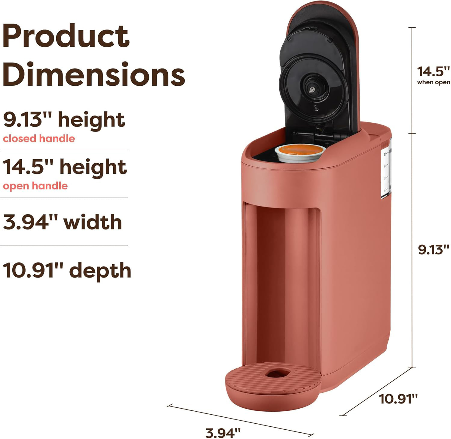 Single-Serve Portable Coffee Maker, Compact Drip Coffee Machine for Home, Office, and Travel, Pink