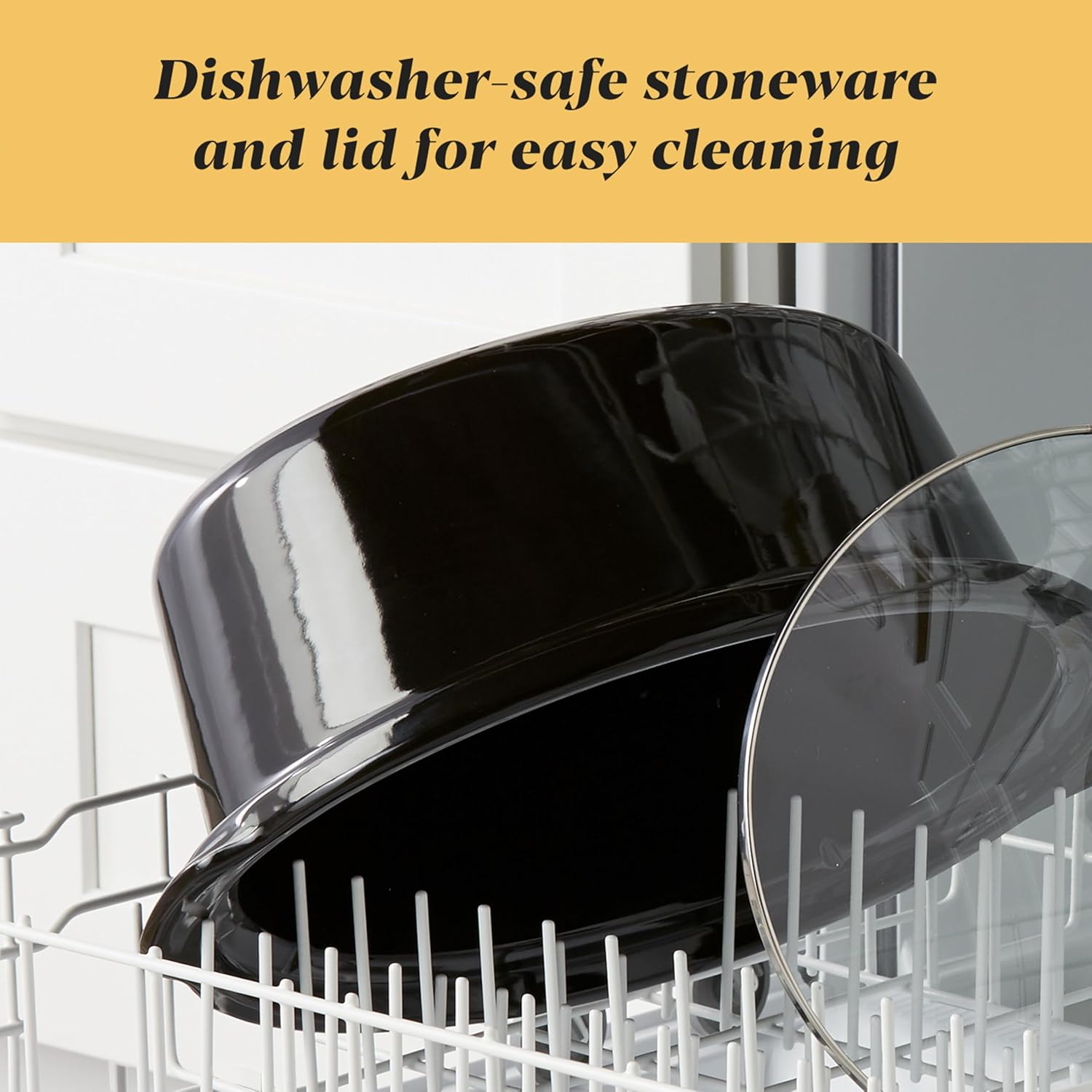 10-Quart Stainless Steel Slow Cooker, 3 Temperature Settings (Low/High/Warm) with Removable Stoneware Pot & Glass Lid