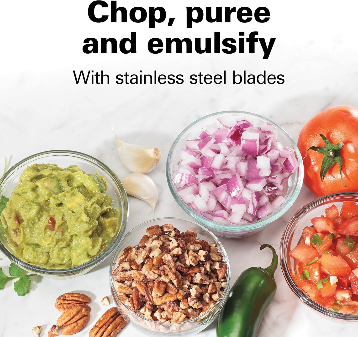 Electric Mini Food Chopper, 1.5 Cup Capacity One-Touch Operation for Mincing, Chopping, and Blending