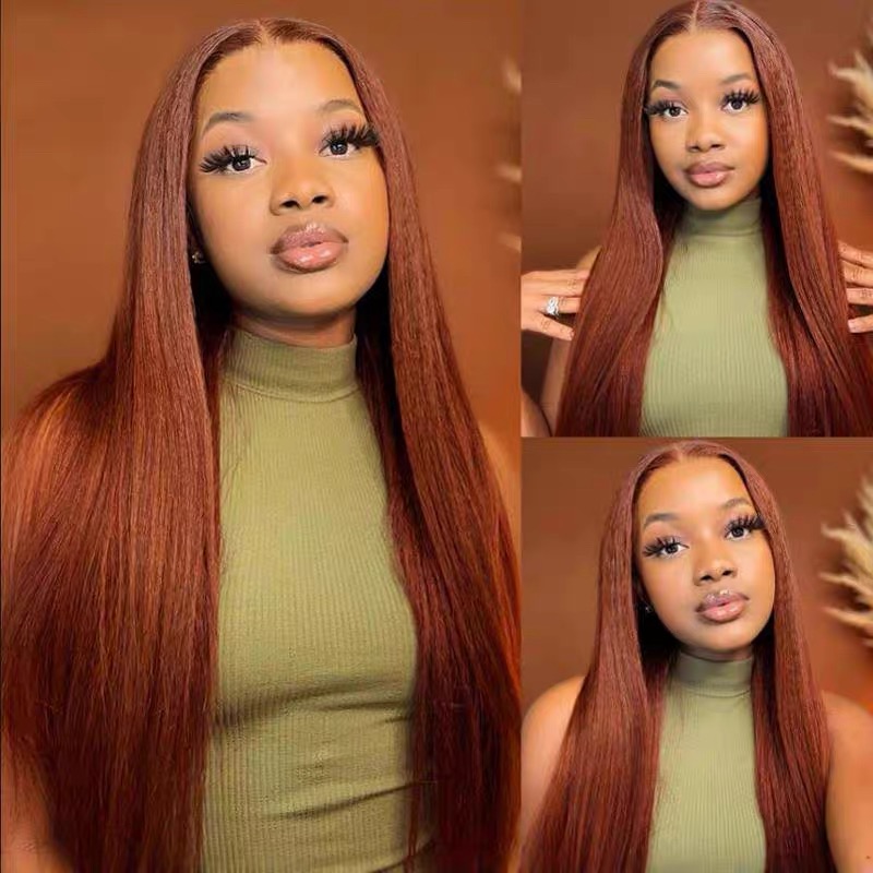 Long Straight Gradient Red Hair Wig – Sleek, Stylish & Vibrant Look