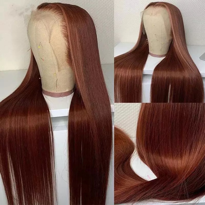 Long Straight Gradient Red Hair Wig – Sleek, Stylish & Vibrant Look