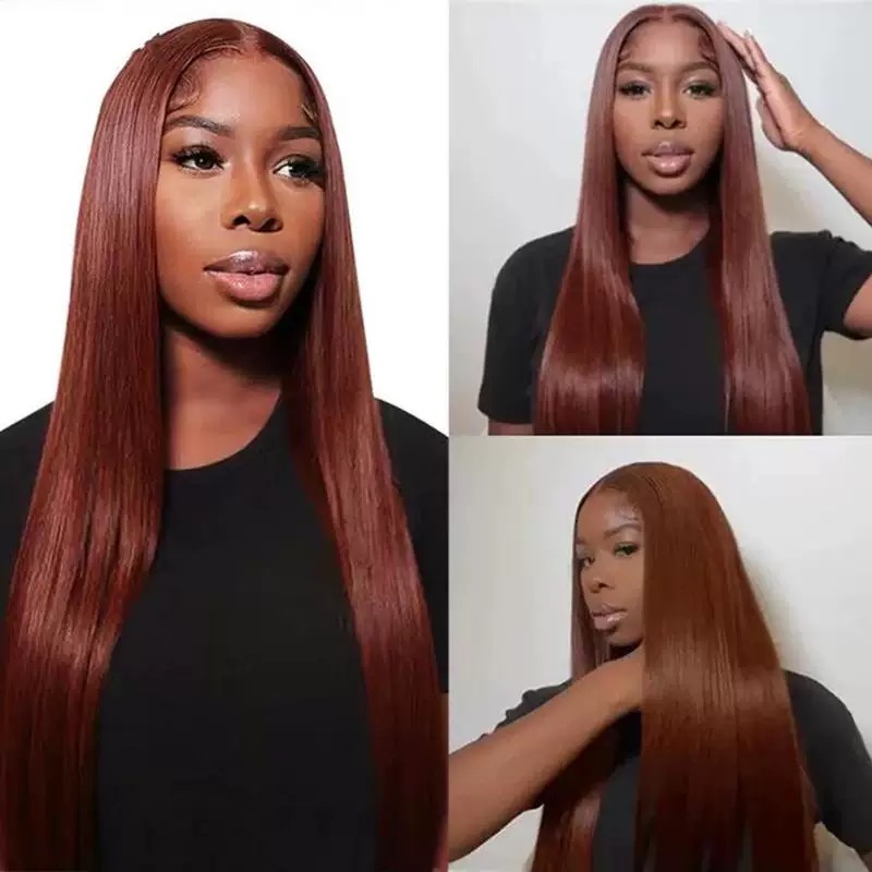 Long Straight Gradient Red Hair Wig – Sleek, Stylish & Vibrant Look