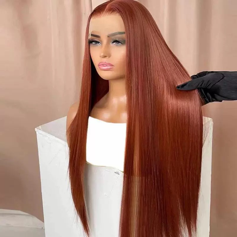 Long Straight Gradient Red Hair Wig – Sleek, Stylish & Vibrant Look