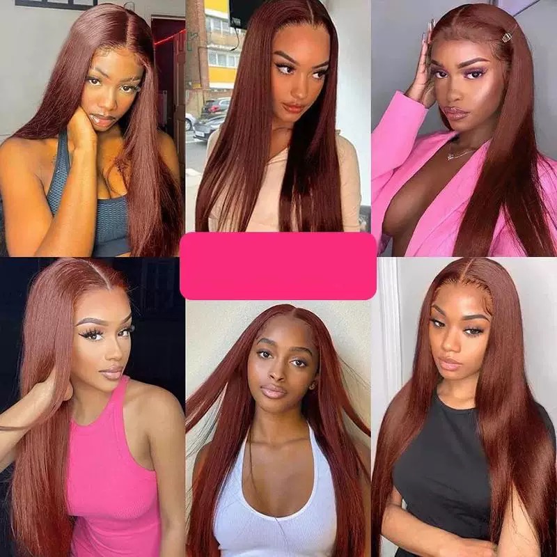 Long Straight Gradient Red Hair Wig – Sleek, Stylish & Vibrant Look