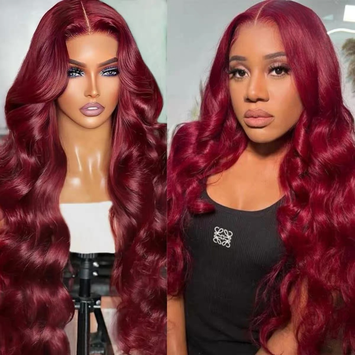 Long Wavy Red Hair – Elegant & Voluminous Synthetic Wig