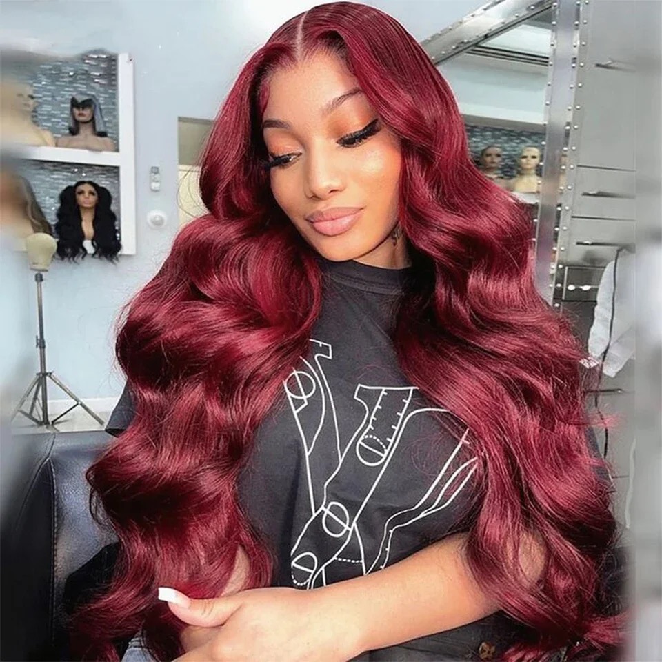 Long Wavy Red Hair – Elegant & Voluminous Synthetic Wig