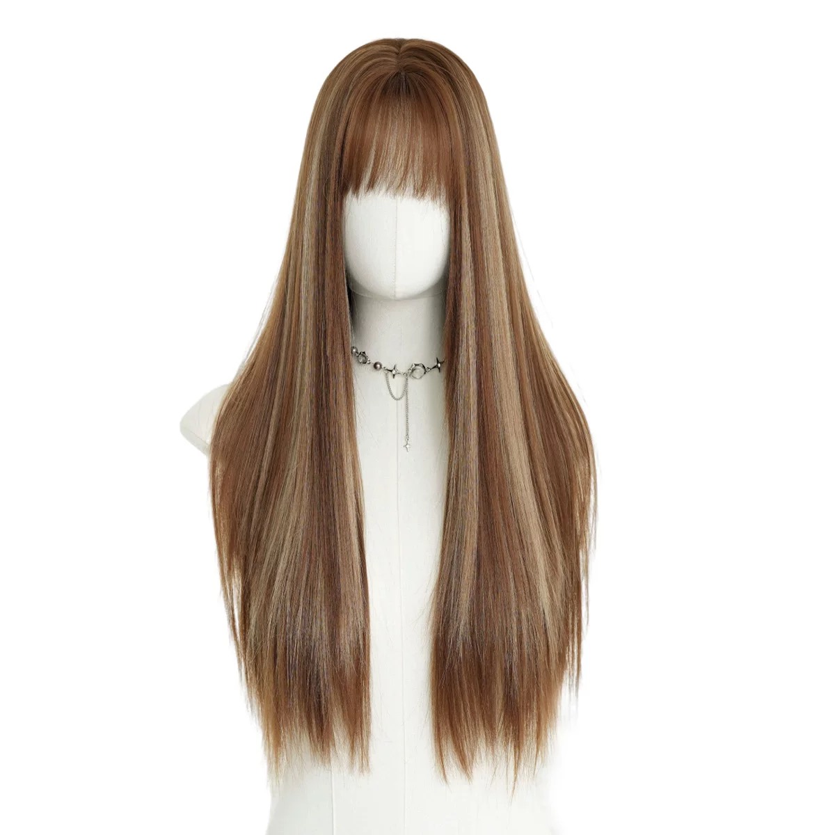 Premium Long Straight Brown Hair – Sleek & Natural Look