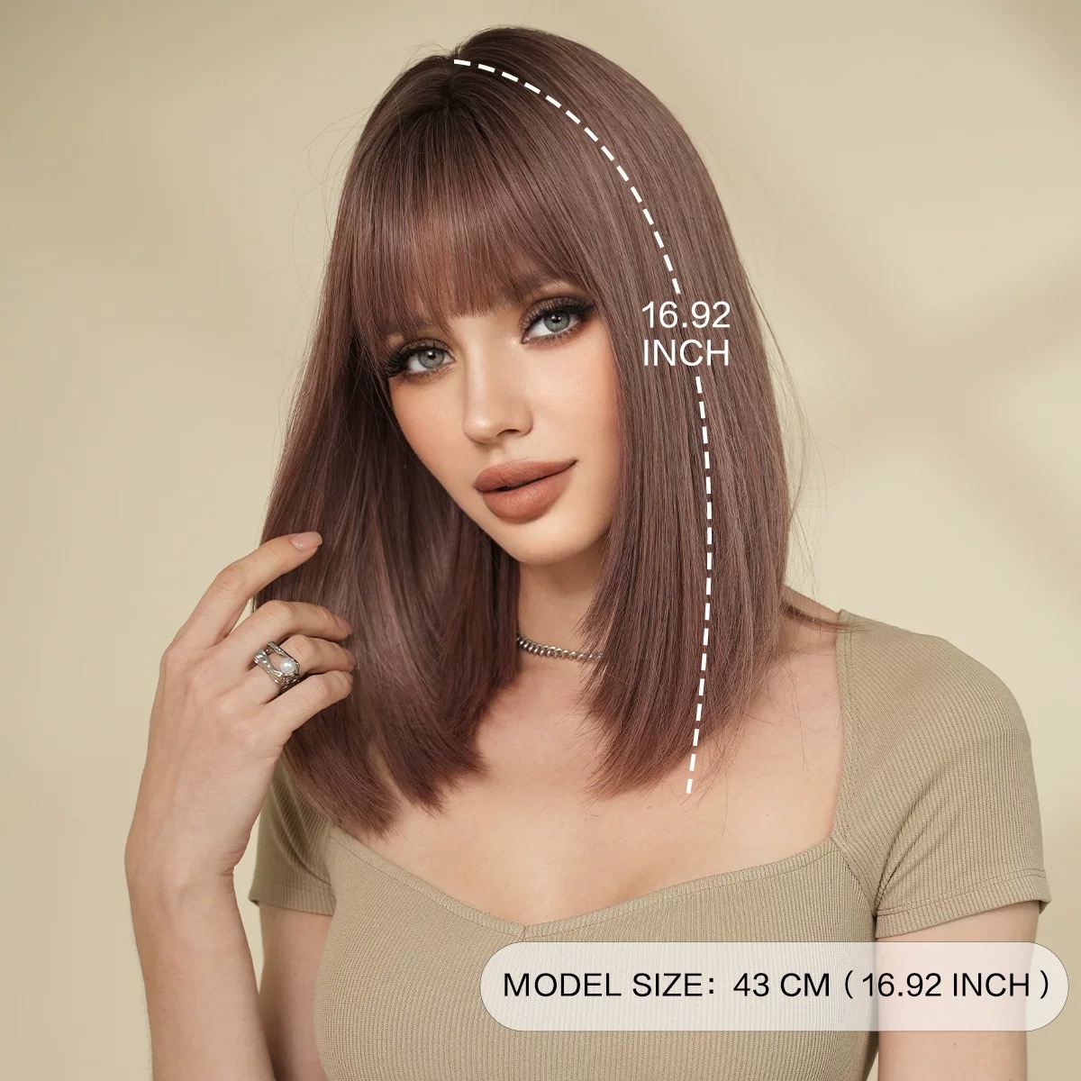 Short Straight Light Brown Hair – Sleek & Natural Look Wig