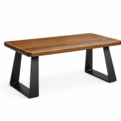 Table moderne bois avec pieds metal noirs