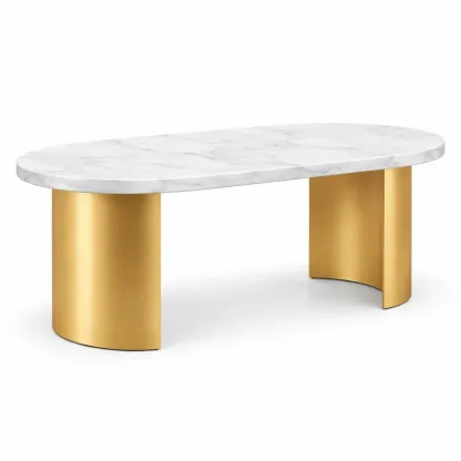 Table design blanche effet marbre