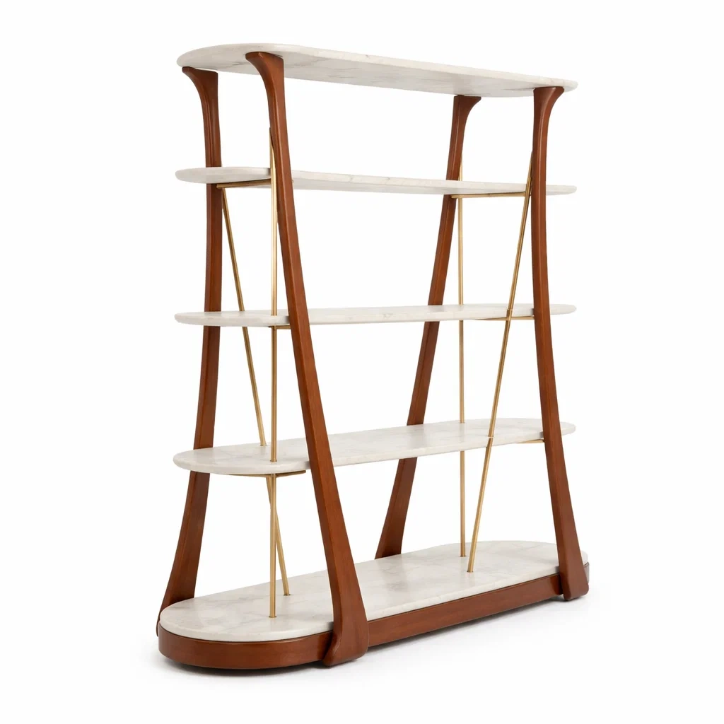 Etagere de rangement design bois fonce blanc-nordicnestle