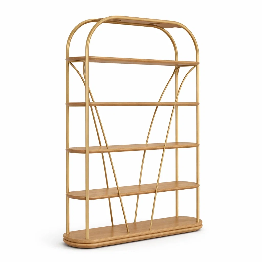 Bibliotheque etagere metal et bois design vertical-nordicnestle