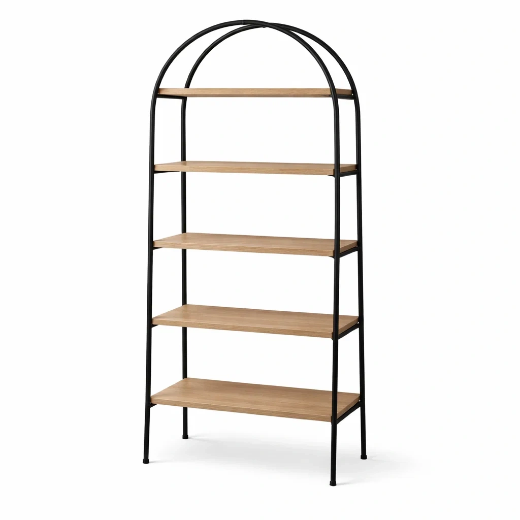 Bibliotheque etagere metal bois style industriel-nordicnestle