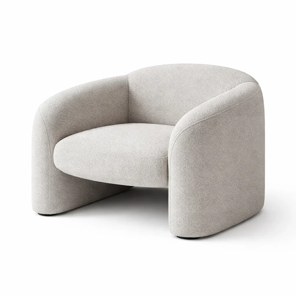 Fauteuil design arrondi tissu texture-nordicnestle