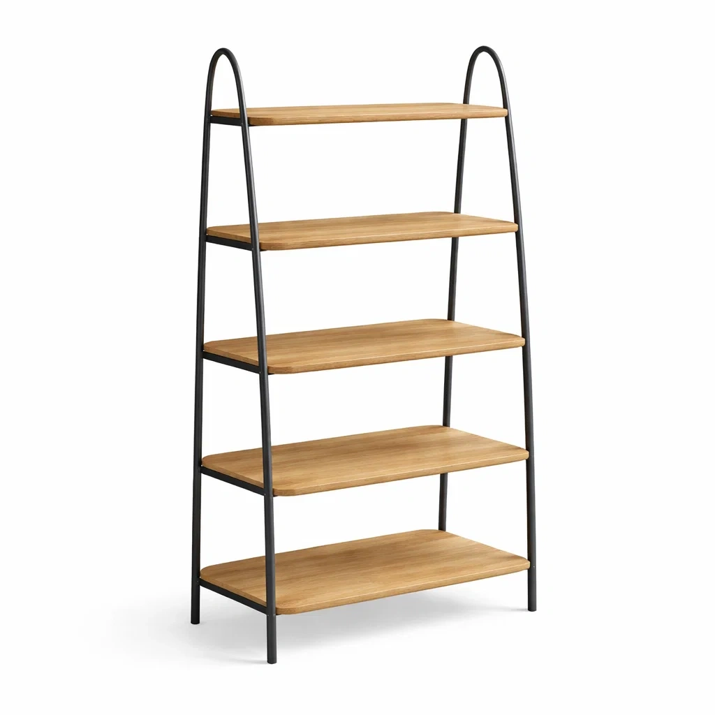Etagere rangement metal bois naturel