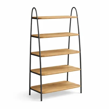 Etagere rangement metal bois naturel