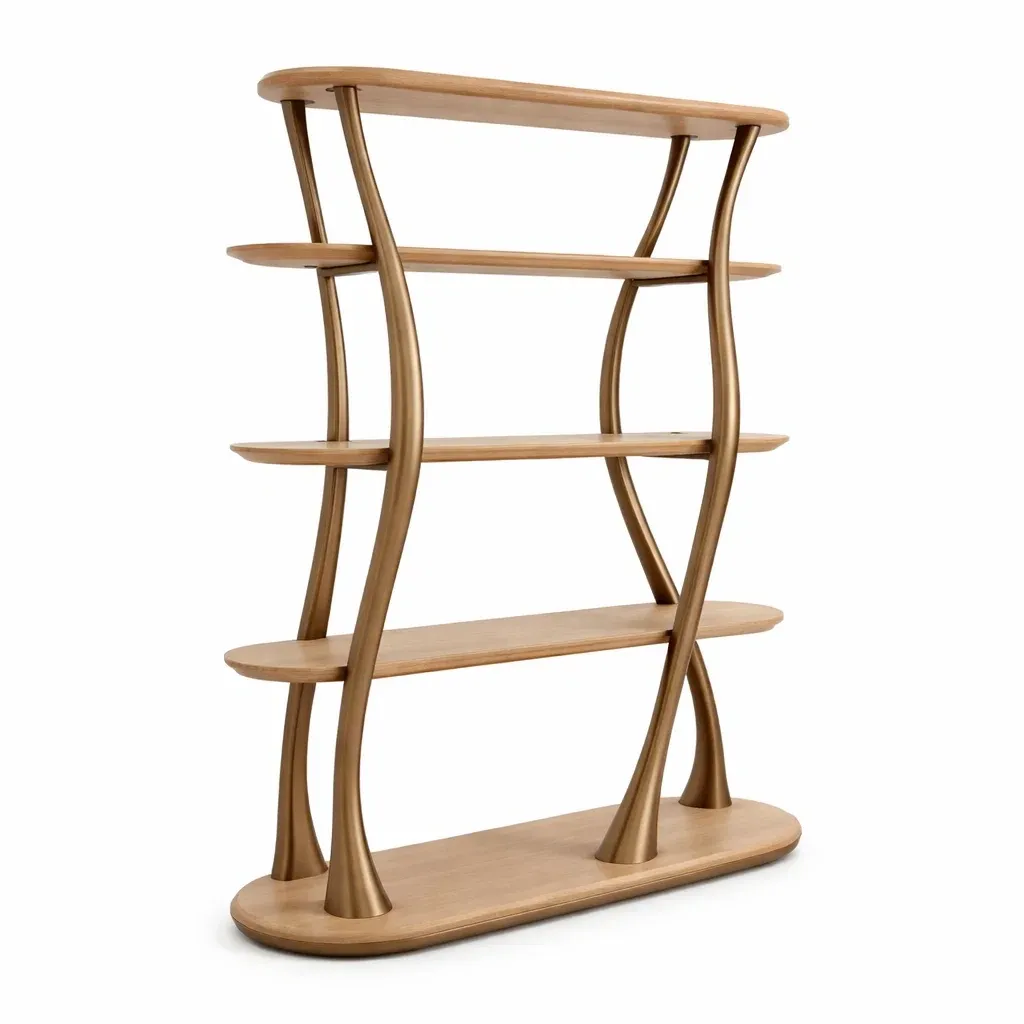 Bibliotheque design organique bois naturel