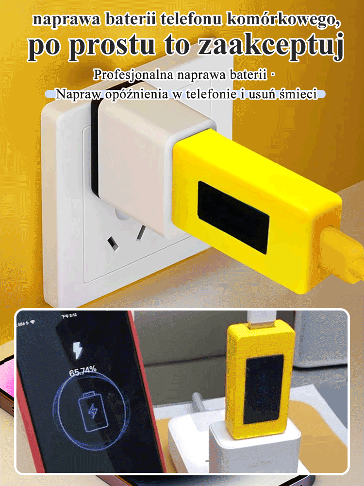 🔥 Inteligentny Chip USB Regenerujący Baterię | Kondycja do 99% & Telefon 3x Szybszy | Ekran LCD