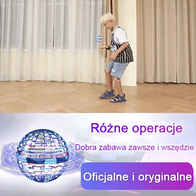 Magiczna Latająca Kula Bumerang LED 360° | Świecące UFO