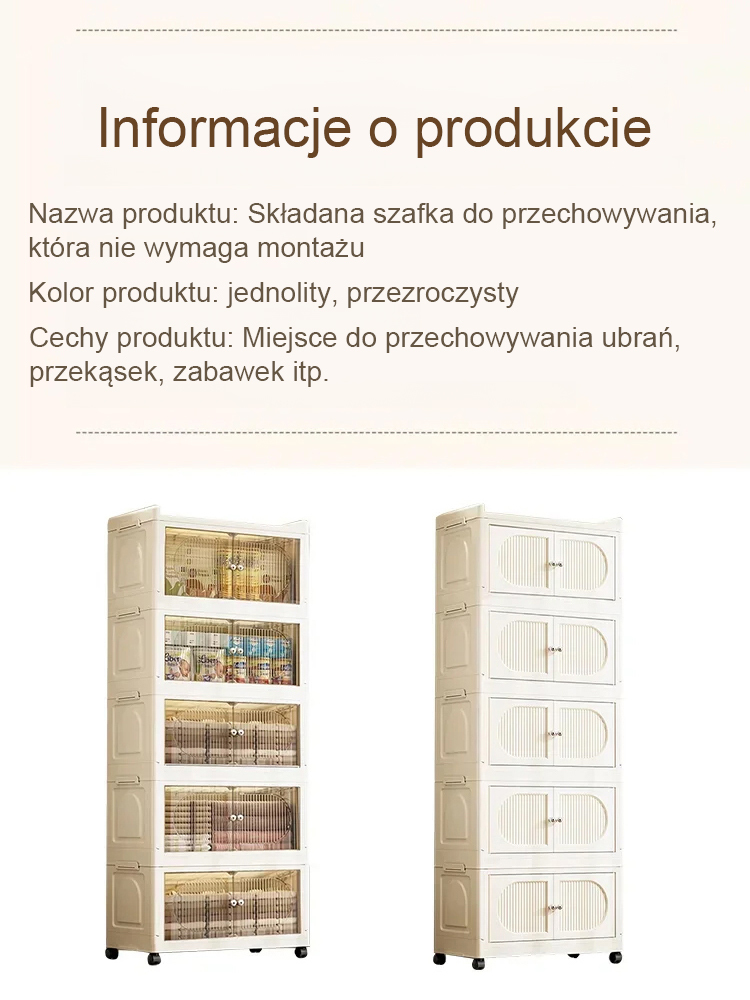  📦 Składana Szafka Bez Montażu | Otwierana na 2 Sposoby | Magnetyczne Drzwi i Kółka | -50% + Druga -30%