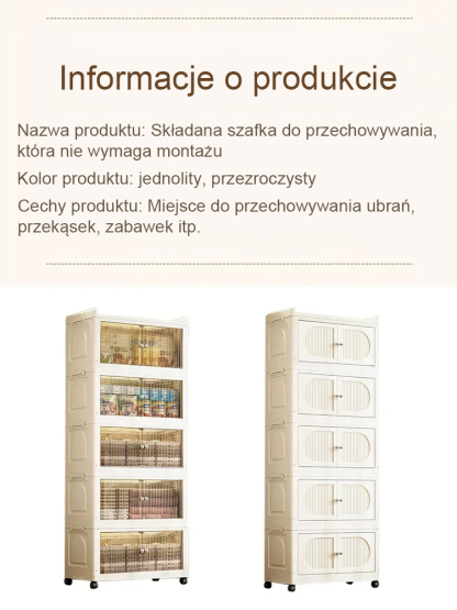  📦 Składana Szafka Bez Montażu | Otwierana na 2 Sposoby | Magnetyczne Drzwi i Kółka | -50% + Druga -30%