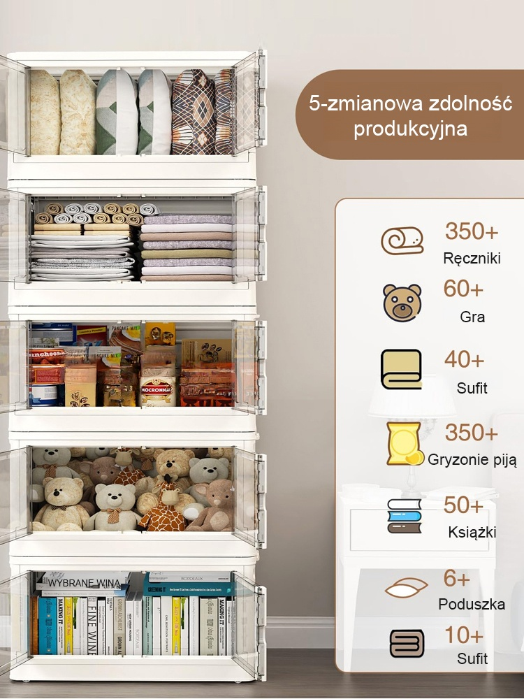  📦 Składana Szafka Bez Montażu | Otwierana na 2 Sposoby | Magnetyczne Drzwi i Kółka | -50% + Druga -30%