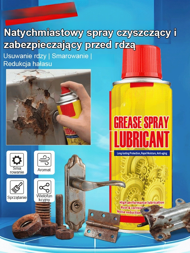 [Cud w 3 Sekundy] Przemysłowy Spray na Rdzę i Smar 6w1 | Mikropenetracja (Pojemność XL 450ml)