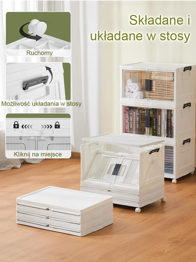  📦 Składana Szafka Bez Montażu | Otwierana na 2 Sposoby | Magnetyczne Drzwi i Kółka | -50% + Druga -30%