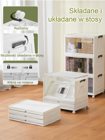  📦 Składana Szafka Bez Montażu | Otwierana na 2 Sposoby | Magnetyczne Drzwi i Kółka | -50% + Druga -30%