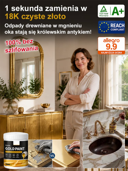 [100% Bez Szlifowania] Niemiecka Farba Wodna 18K Złoto | Na Mróz i Rdzę | Taniej Niż Kawa!
