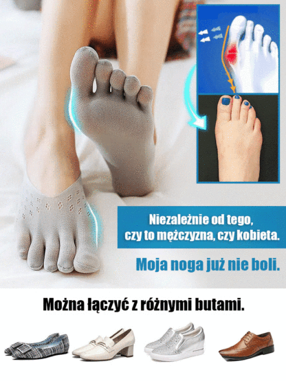 [Niemiecka Jakość] Niewidoczne Skarpetki Korygujące Haluksy - Bezbolesna Korekta 24h