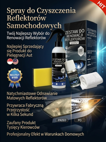 Zestaw do Renowacji Reflektorów 5w1 | Nano-Powłoka Ceramiczna | Usuwa Żółć i Rysy bez Polerki