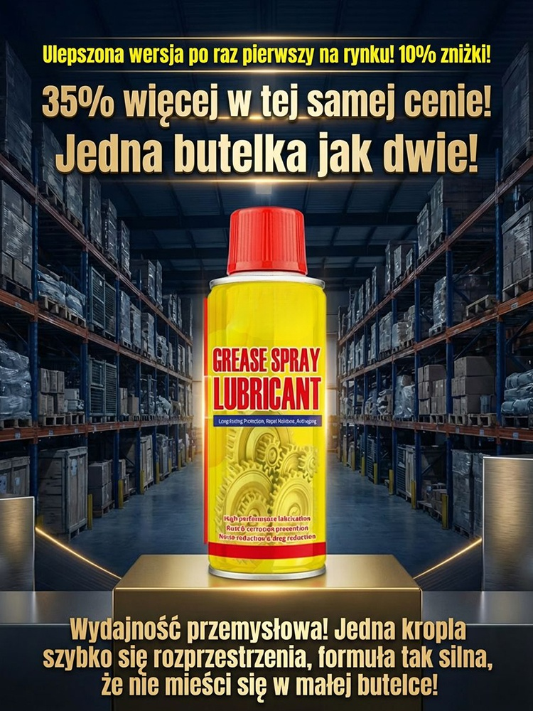 [Cud w 3 Sekundy] Przemysłowy Spray na Rdzę i Smar 6w1 | Mikropenetracja (Pojemność XL 450ml)