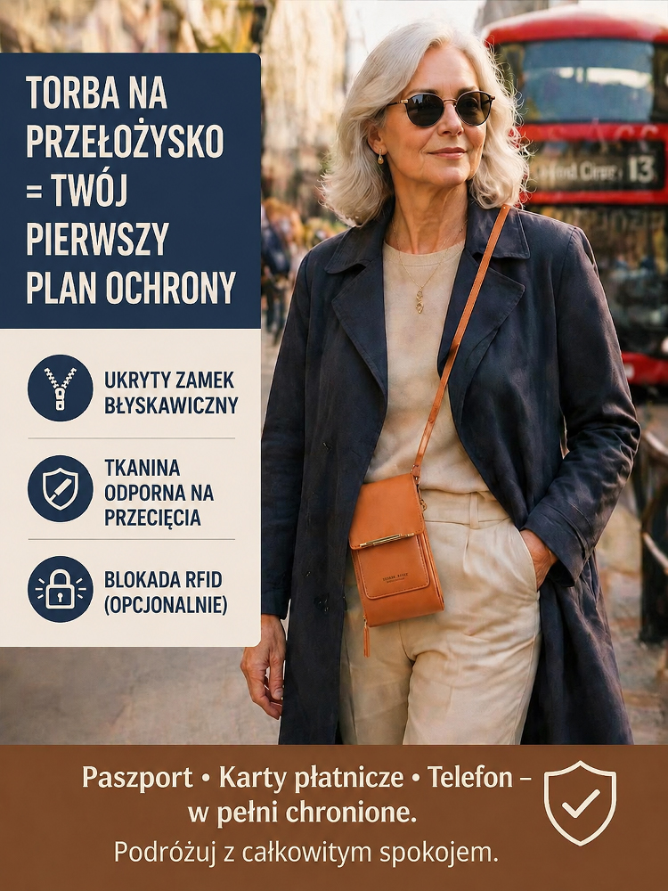 Viralowa Torebka Crossbody z Ekranem | Cichy Luksus, Ochrona RFID, Tylko 200g