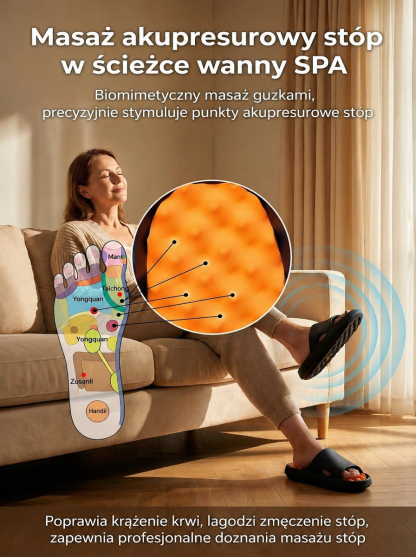 Ergonomiczne Klapki 3D z Masażem SPA | Gruba Podeszwa 4cm i Wsparcie Łuku Stopy