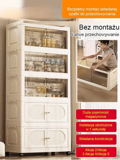  📦 Składana Szafka Bez Montażu | Otwierana na 2 Sposoby | Magnetyczne Drzwi i Kółka | -50% + Druga -30%