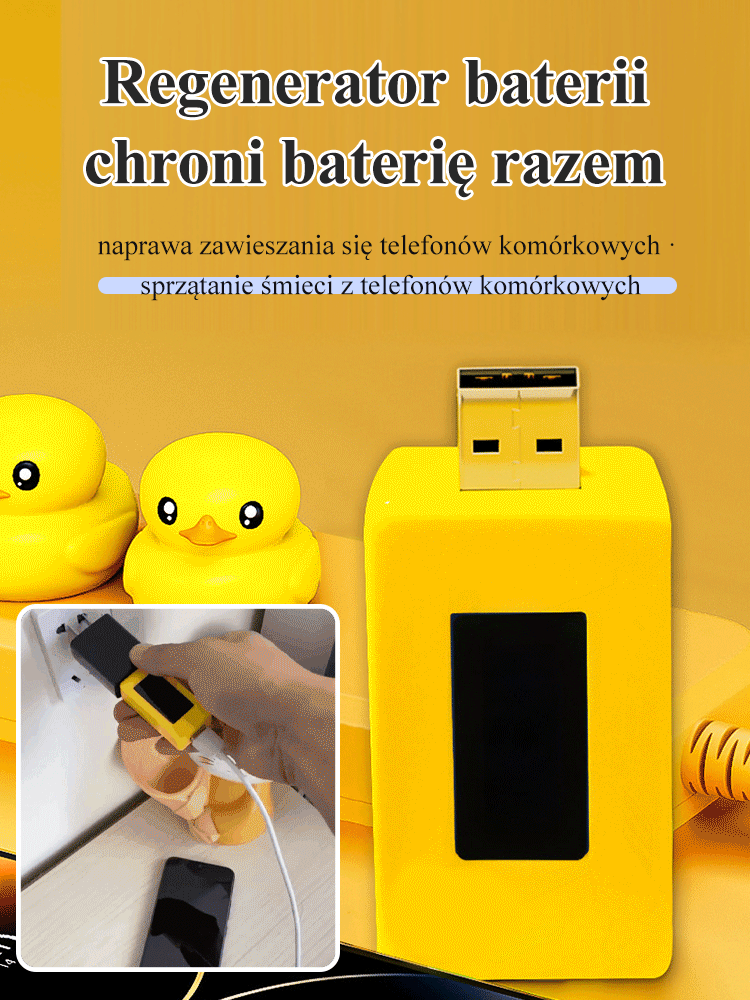 🔥 Inteligentny Chip USB Regenerujący Baterię | Kondycja do 99% & Telefon 3x Szybszy | Ekran LCD