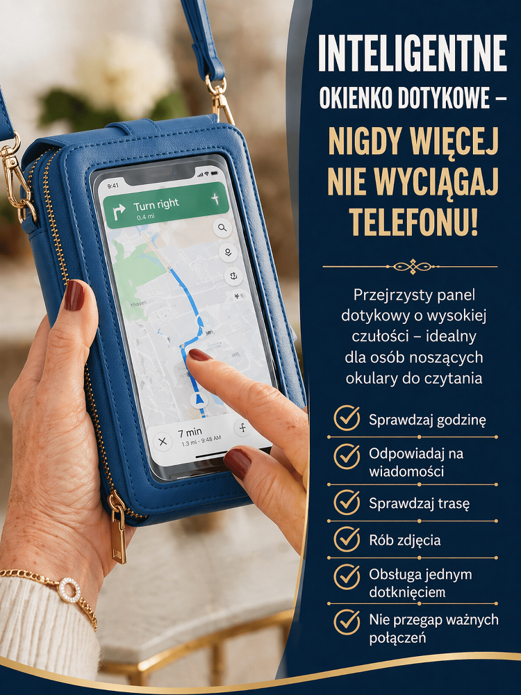 Viralowa Torebka Crossbody z Ekranem | Cichy Luksus, Ochrona RFID, Tylko 200g