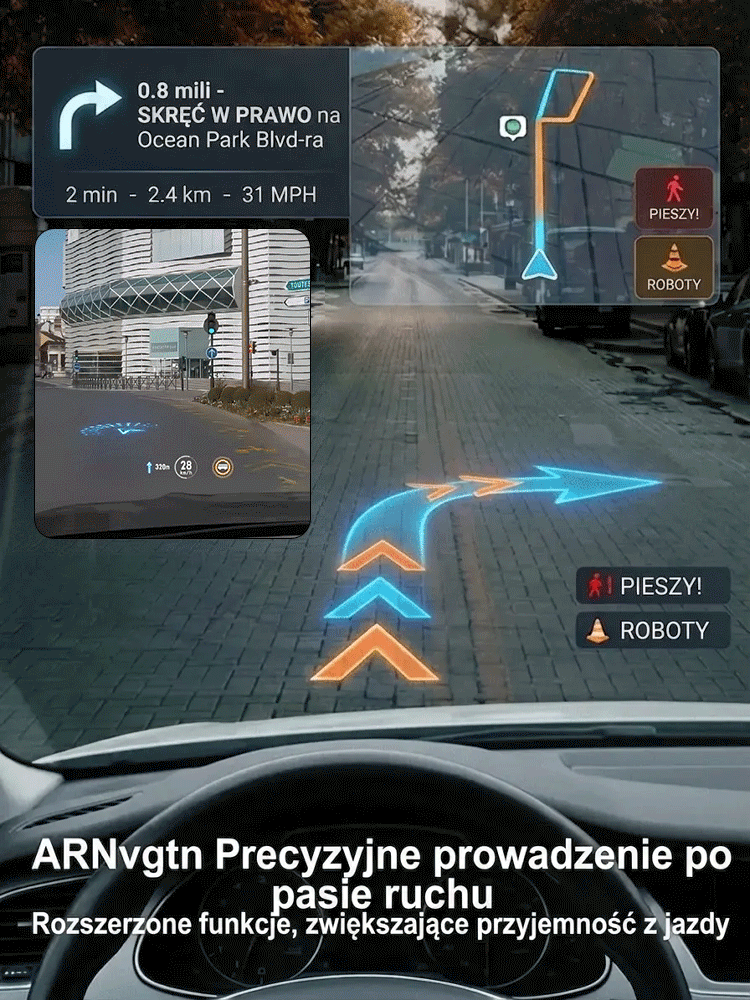Samochodowy HUD GPS Cyfrowy Prędkościomierz