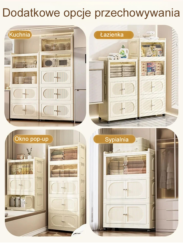  📦 Składana Szafka Bez Montażu | Otwierana na 2 Sposoby | Magnetyczne Drzwi i Kółka | -50% + Druga -30%