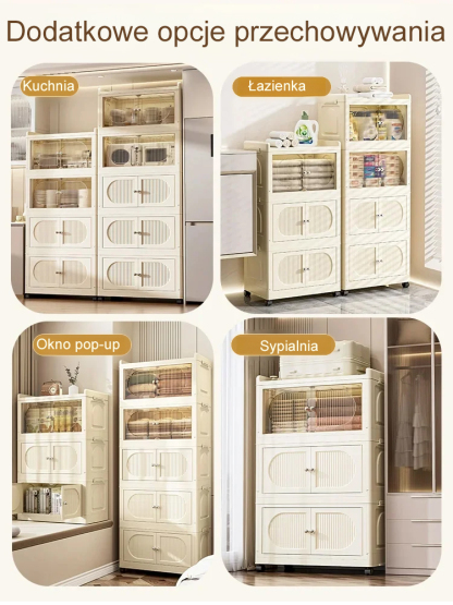  📦 Składana Szafka Bez Montażu | Otwierana na 2 Sposoby | Magnetyczne Drzwi i Kółka | -50% + Druga -30%
