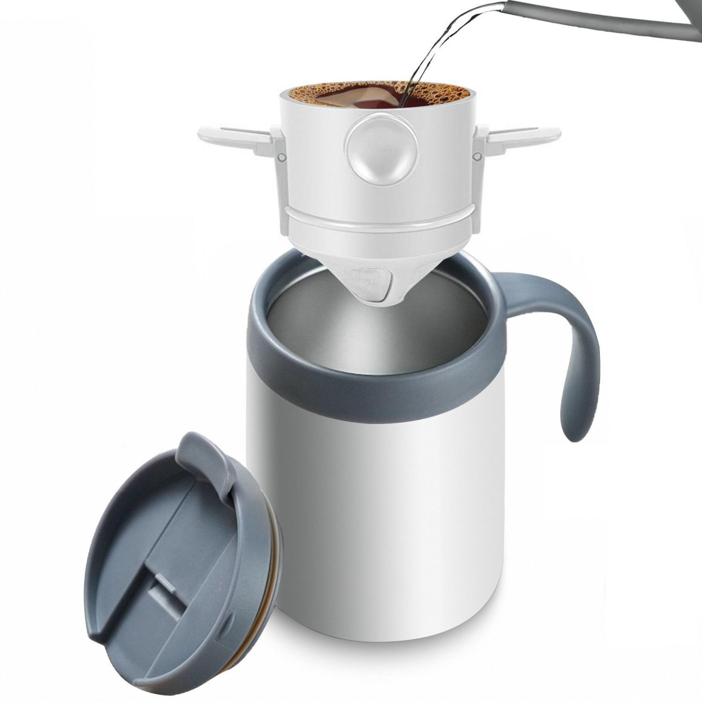 Outdoor-Kaffeethermoskanne aus Edelstahl