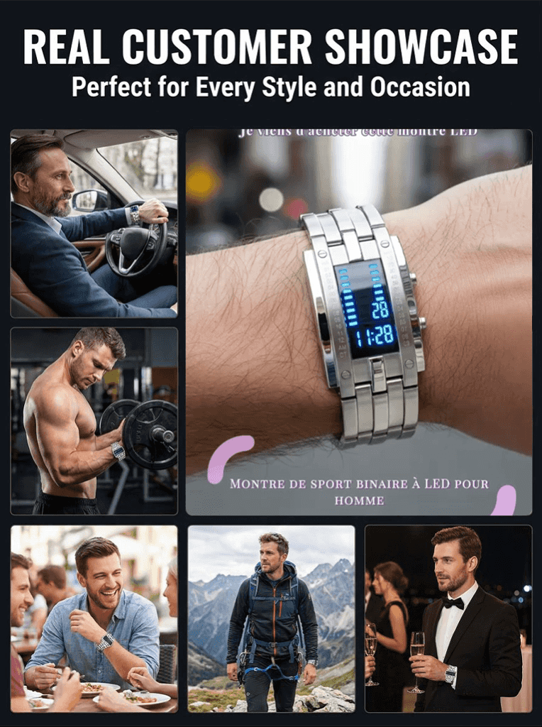 Cyberpunk Binary LED Watch