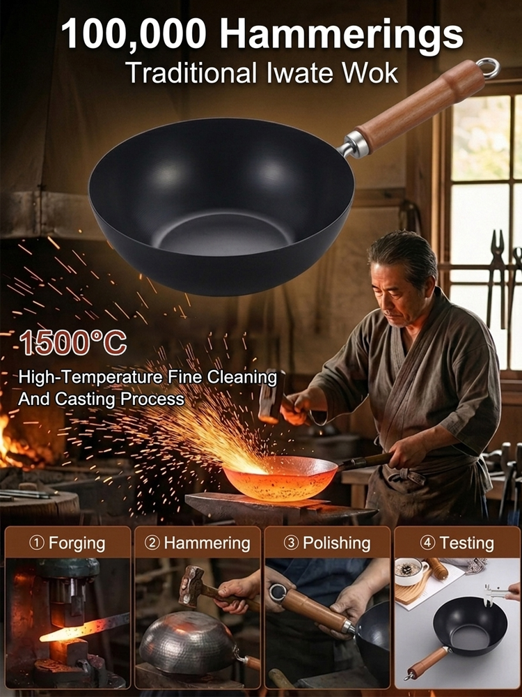 Japanese Heritage Hand-Forged Cast Iron Pan - Generations of Quality