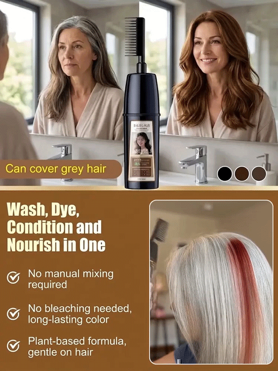 【Dye hair at home alone in 5 minutes】One-comb color hair dye cream